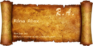 Róna Alex névjegykártya